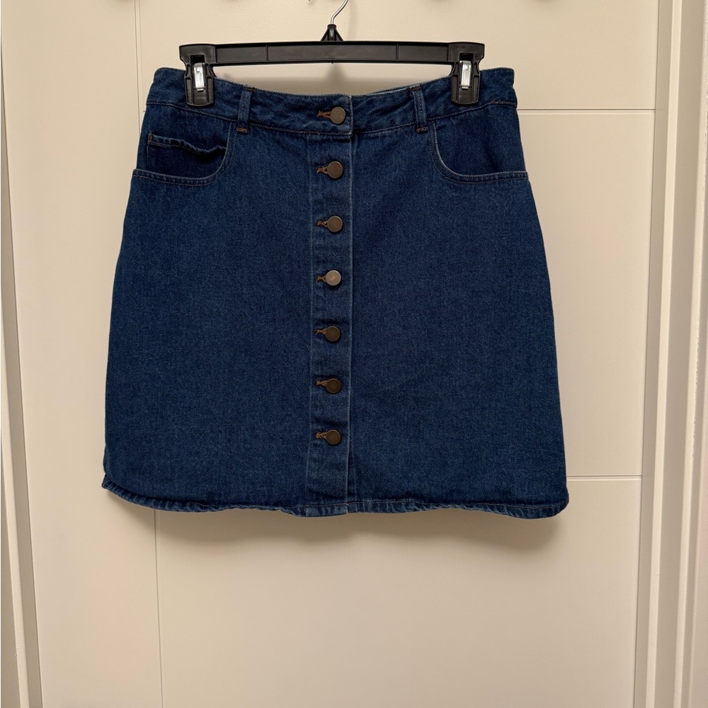 Simons Dark Blue Button-Up Mini Skirt